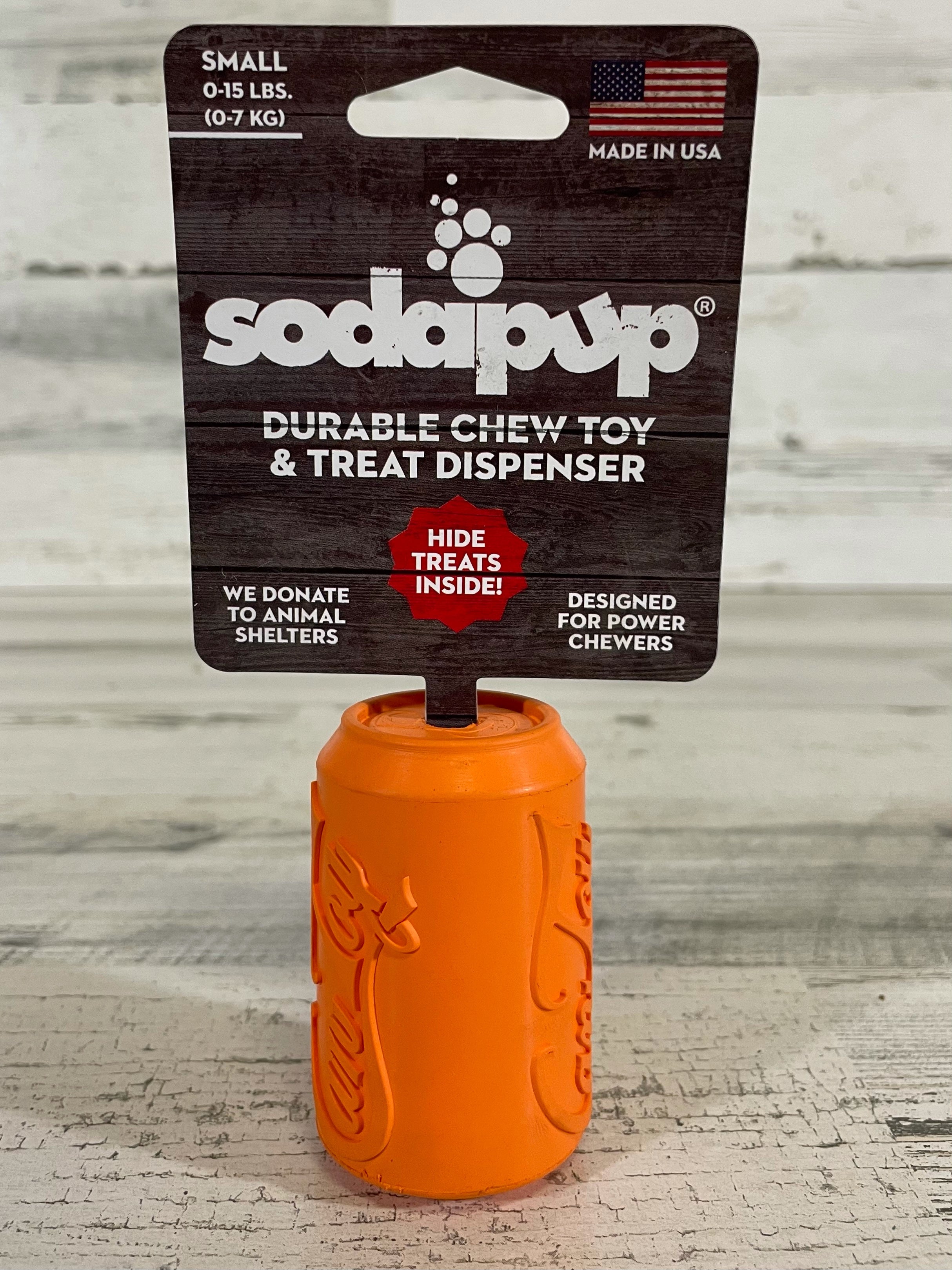 SodaPup Can Chew Toy Small / Orange