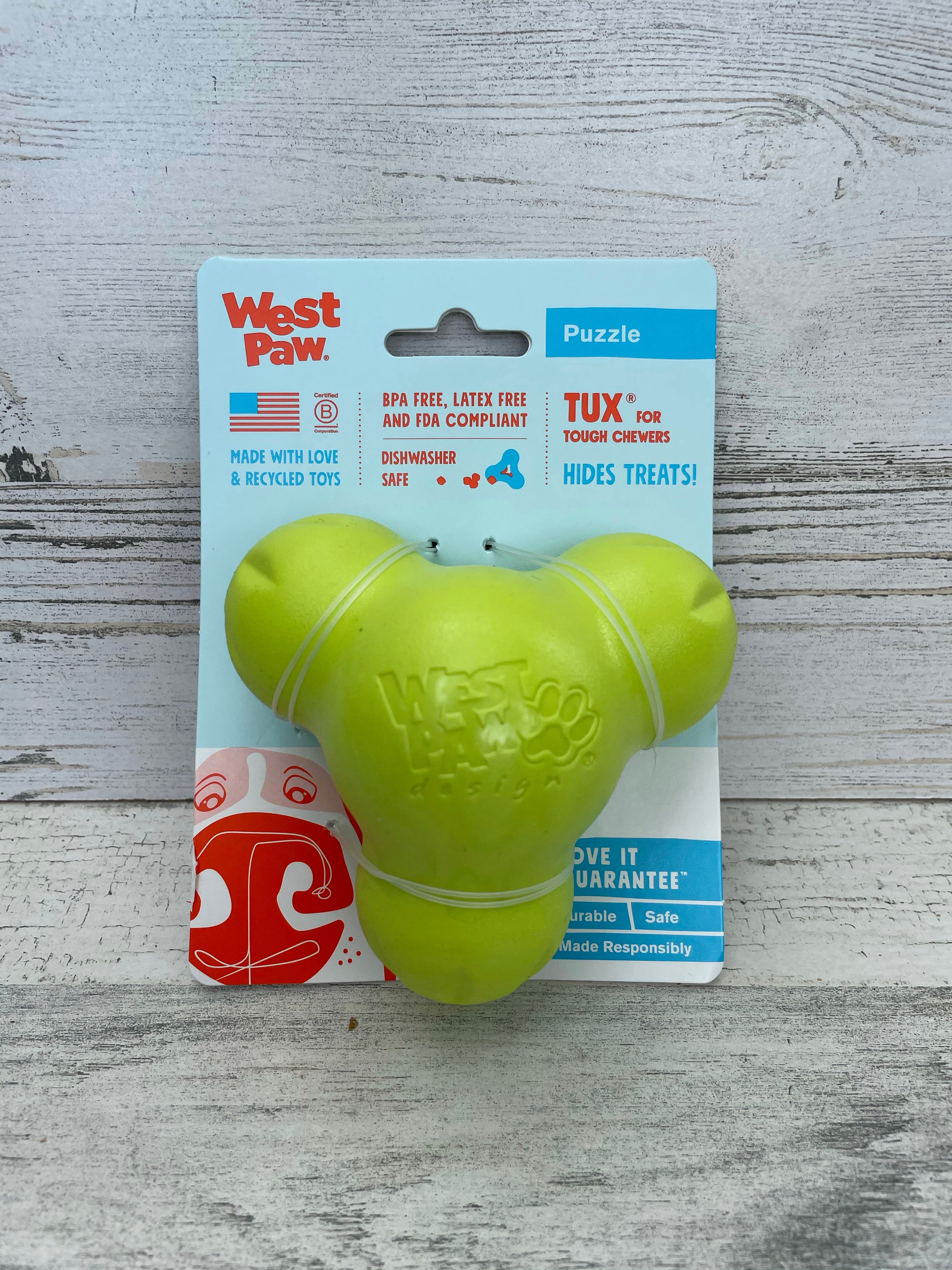 West Paw Tux Small Dog Toy-Green